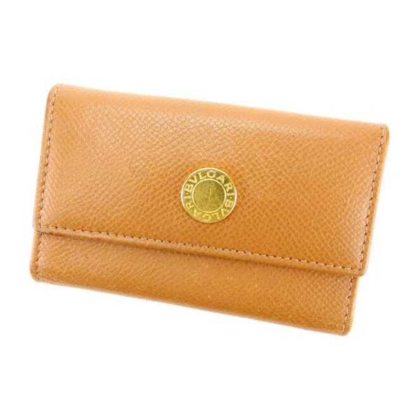 Bvlgari Key holder Key case Brown Gold Woman Authentic Used Y2923
